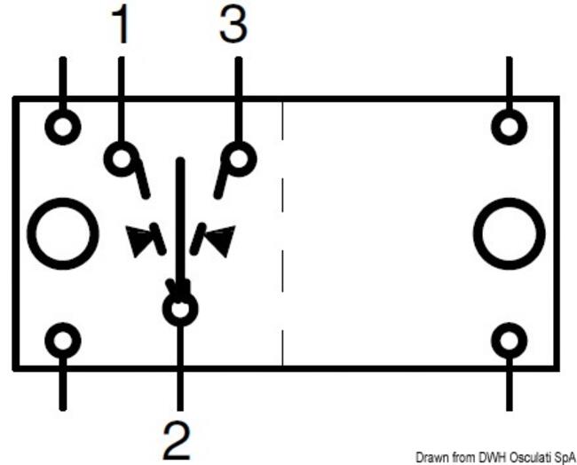 Interruttore (on)-off-(on) 2 Lampadine 12 V