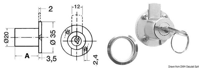Cilindro Chiusura Cassetti 20 Mm