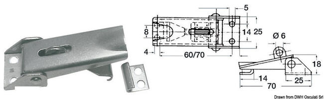 Chiusura A Leva Regol. 70x25mm