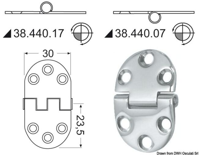 Cerniera Inox 47x30 Mm