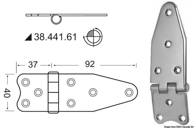 Cerniera Nodo Rovesc. 129x40 Mm