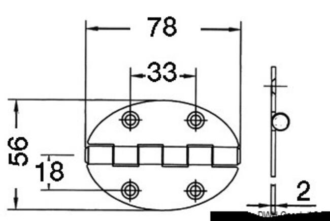 Cerniera 78x56mm 2mm Viti