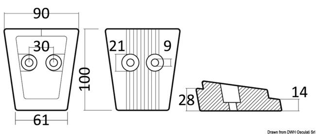 Anodo Alluminio Piede Volvo Sx/dps