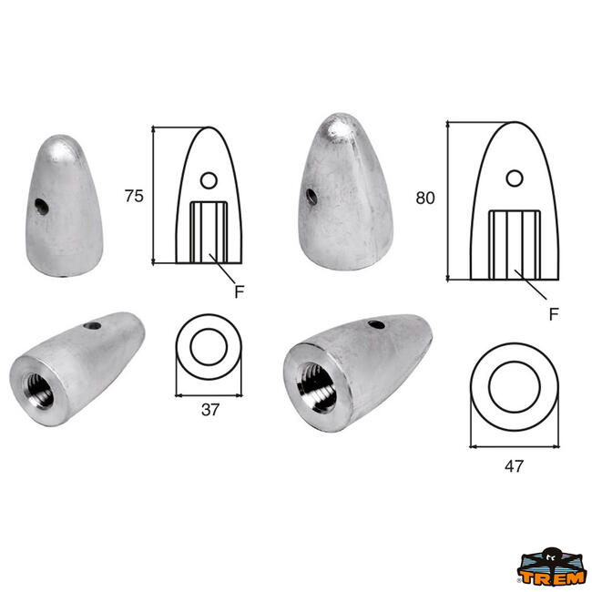 Anodo Per Motori Volvo-penta Articolo Polipodio Vp029