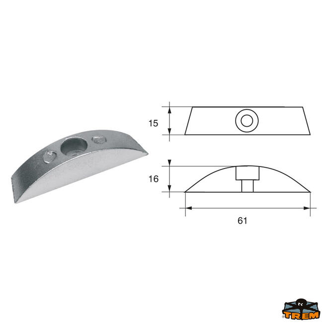 Anodo Per Motori Volvo-penta Articolo Polipodio Vp009c