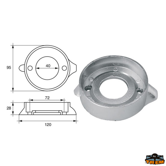 Anodo Per Motori Volvo-penta Articolo Polipodio Vp011