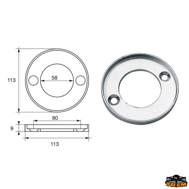 Anodo Per Motori Volvo-penta Articolo Polipodio Vp003