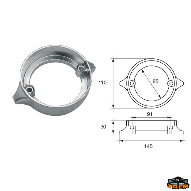 Anodo Per Motori Volvo-penta Articolo Polipodio Vp006b