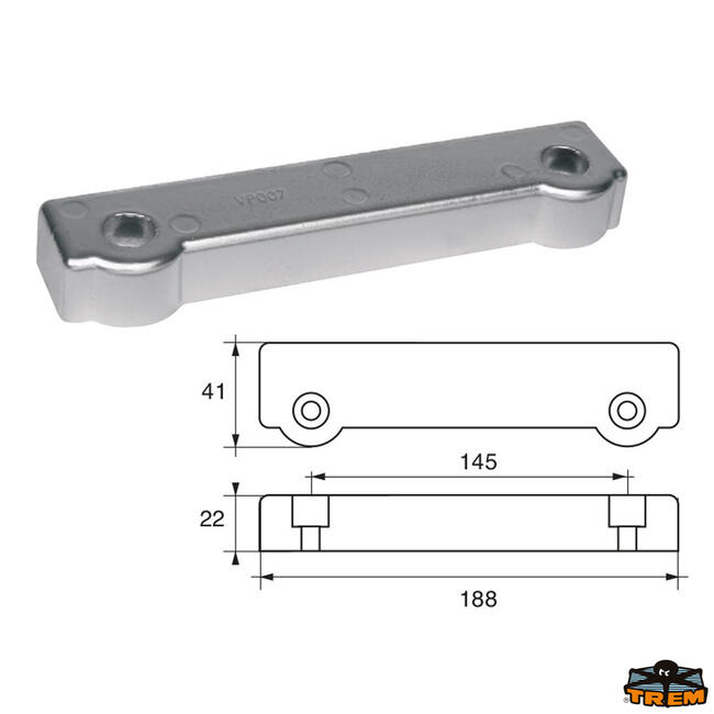 Anodo Per Motori Volvo-penta Articolo Polipodio Vp007