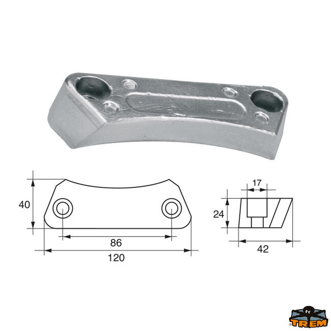 Anodo Per Motori Volvo-penta Articolo Polipodio Vp025