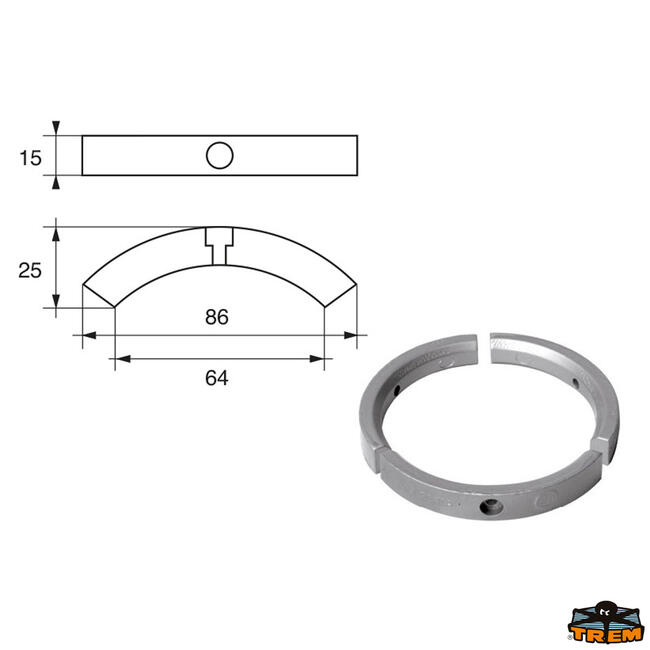 Anodo Per Motori Volvo-penta Articolo Polipodio Vp023