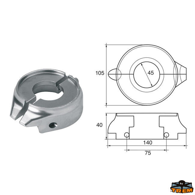 Anodo Per Motori Volvo-penta Articolo Polipodio Vp026