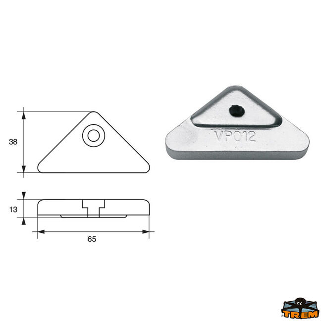 Anodo Per Motori Volvo-penta Articolo Polipodio Vp012