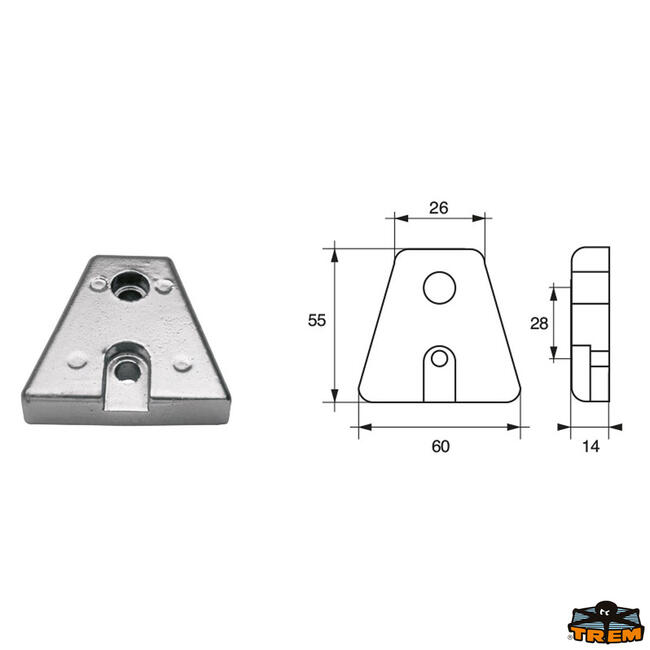 Anodo Per Motori Volvo-penta Articolo Polipodio Vp015