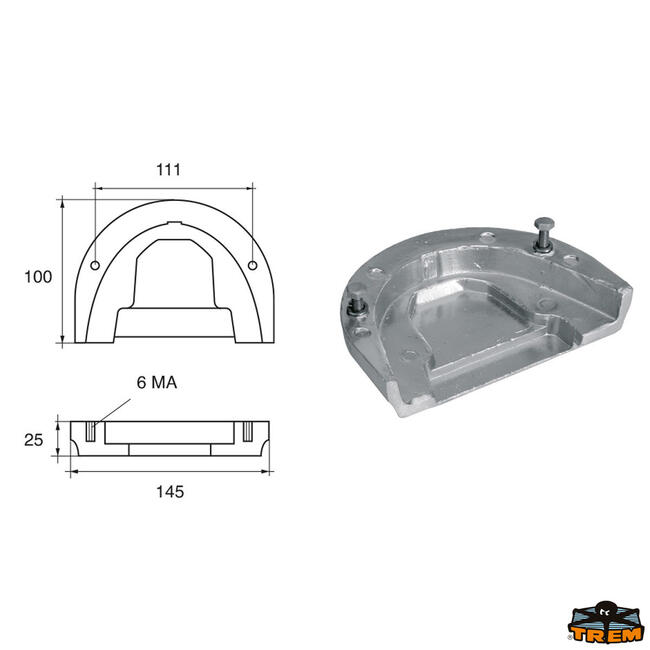 Anodo Per Motori Bombardier Johnson-evinrude-omc Articolo Polipodio Om008