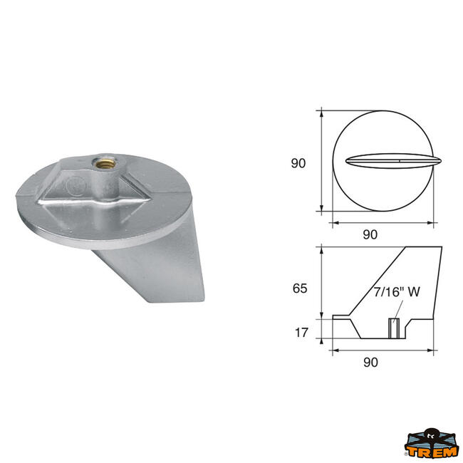 Anodo Per Motori Mercury-mercruiser Articolo Polipodio Me001