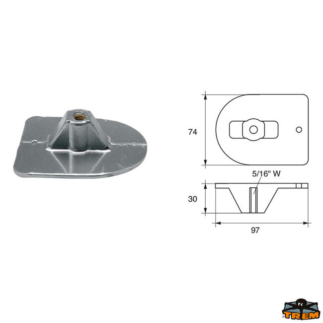 Anodo Per Motori Mercury-mercruiser Articolo Polipodio Me003