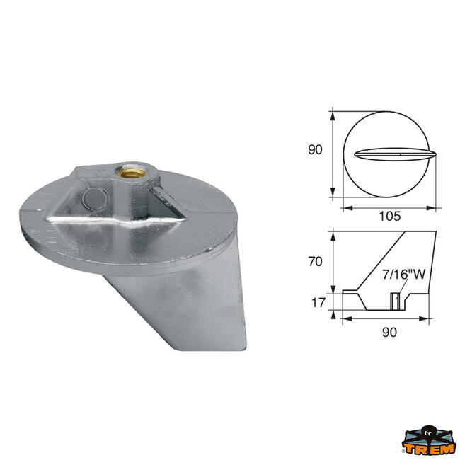 Anodo Per Motori Yamaha-mariner Articolo Polipodio Ya001