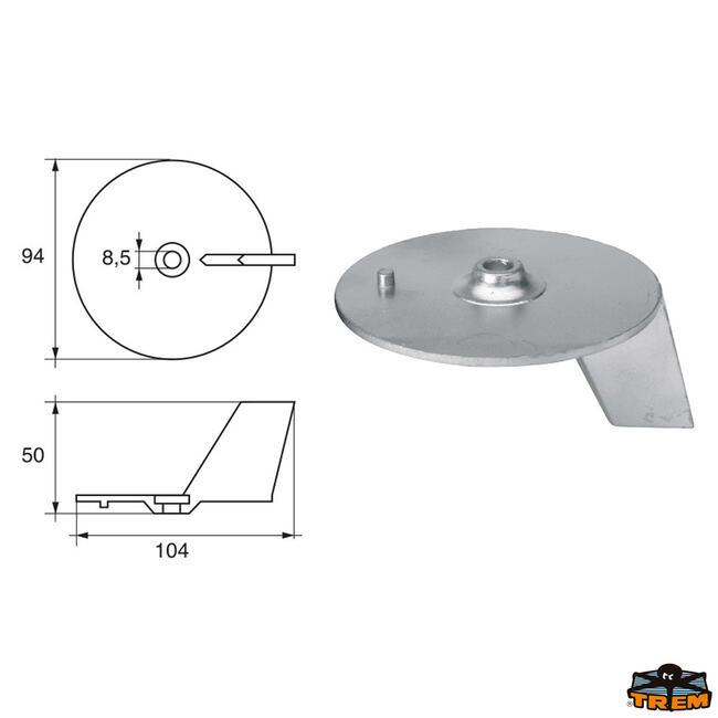 Anodo Per Motori Yamaha-mariner Articolo Polipodio Ya006