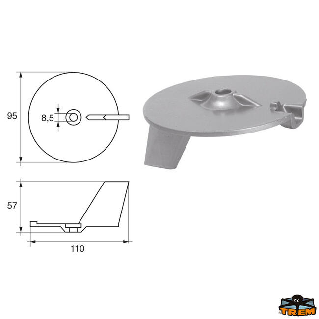 Anodo Per Motori Yamaha-mariner Articolo Polipodio Ya006b