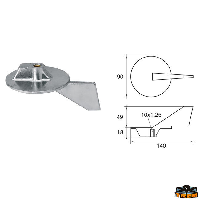 Anodo Per Motori Yamaha-mariner Articolo Polipodio Ya004