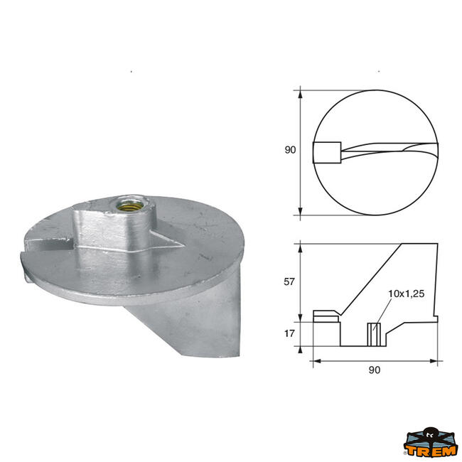 Anodo Per Motori Yamaha-mariner Articolo Polipodio Ya011