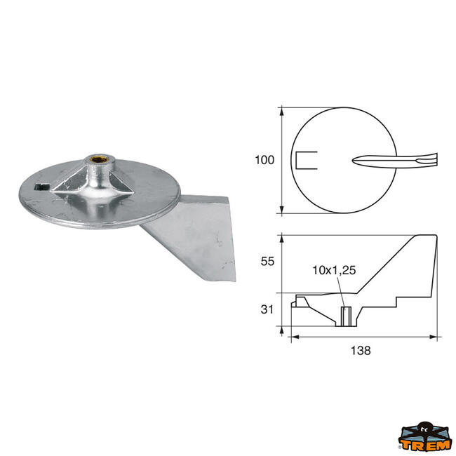 Anodo Per Motori Yamaha-mariner Articolo Polipodio Ya022