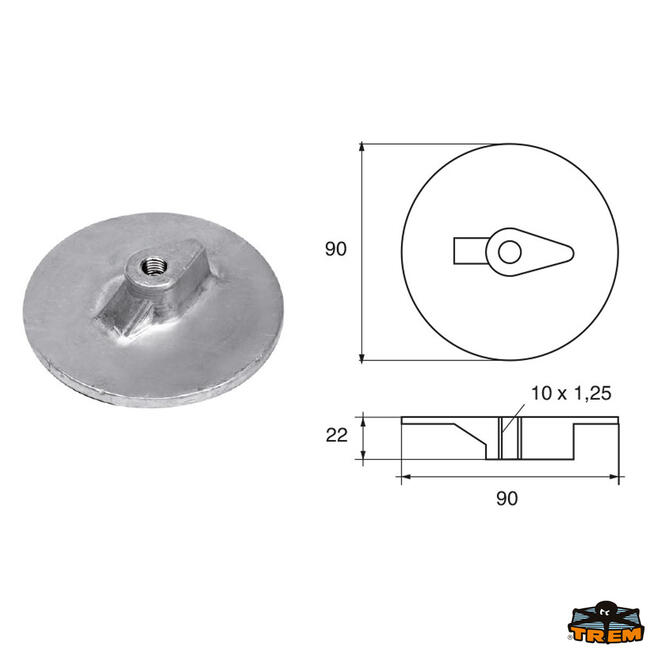 Anodo Per Motori Yamaha-mariner Articolo Polipodio Ya042