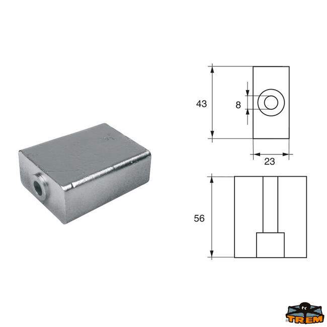 Anodo Per Motori Bombardier Johnson-evinrude-omc Articolo Polipodio Om015