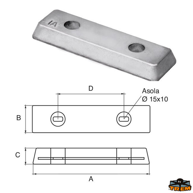 Anodo Per Motori Volvo-penta Articolo Polipodio Vp028