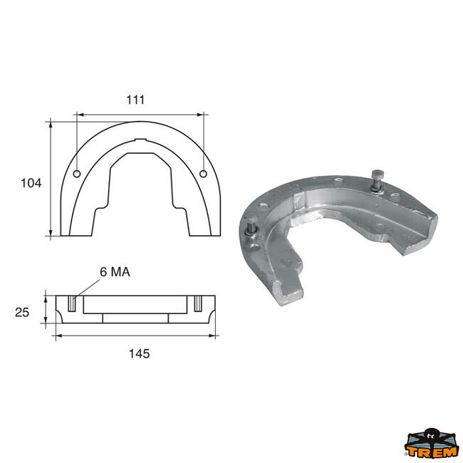 Anodo Per Motori Bombardier Johnson-evinrude-omc Articolo Polipodio Om007al