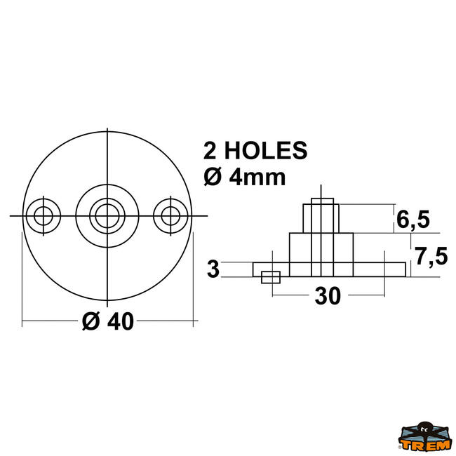 Basetta Con Perno Per Testine 8 Mm