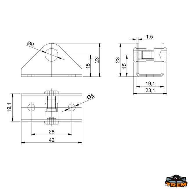 Basetta A Forcella Per Testine 8 Mm